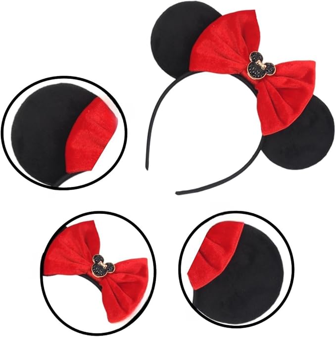 XINGKANG Mouse Ear Sparkling Headband, pink bow, birthday, Balloons, Castle, Firmly Occupying the C Position at the Party