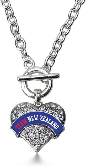Inspired Silver - Silver Pave Heart Charm 18 Inch Necklace with Cubic Zirconia Jewelry