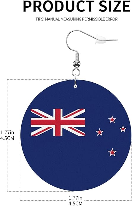 Round Faux Leather Earrings for Women Lightweight Double-Side Printed Drop Dangle Earring for Festival Party Gift