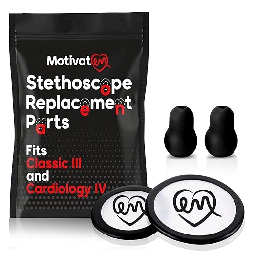Stethoscope Replacement Part Kit for Littman Stethoscope Classic 3, Cardiology 3 & Cardiology 4 - Fits Classic III, Cardiology III & IV (Black)