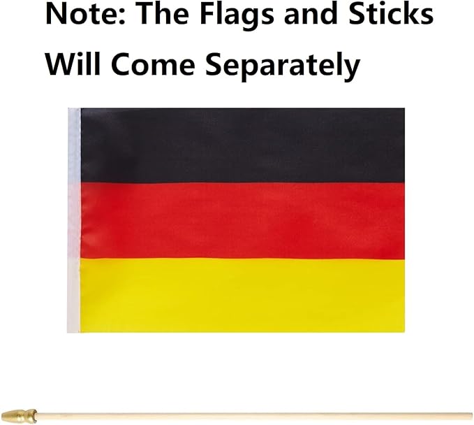 GSYLPFT 12 Pack Germany Flags on Sticks German Small Mini Hand Held Flags for Office Classroom Holiday Party Decorations
