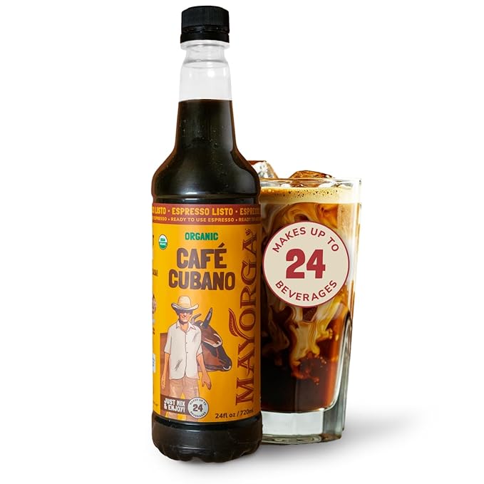 Mayorga Espresso Listo Concentrate Coffee, Organic Espresso Ready-to-Drink Coffee, 24 Servings Bottle, Bold Smooth Flavor, Cold Brew Style, Barista-Quality, Sustainably Sourced - 24.35 fl oz