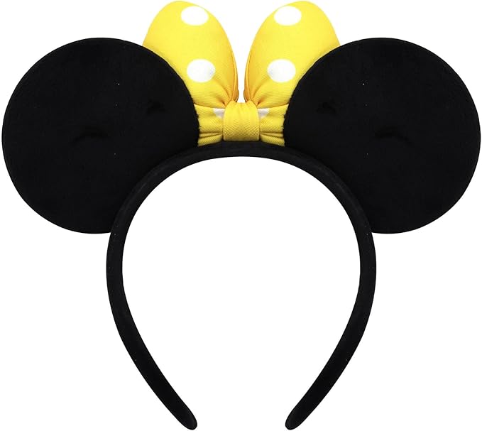 ODOCARE Handmade Mouse Ears Headband for Women and Ladies, Polka Dot Bow Minnie Ears Costume Accessories