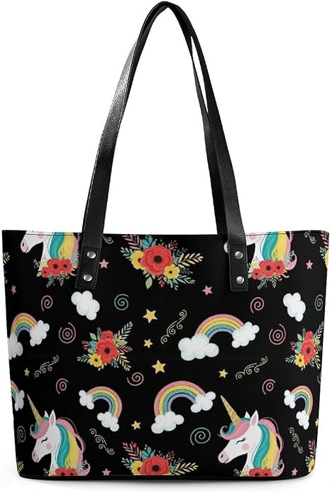 Fashion Leather Tote Bag Travel Work Daily Essentials Handbag Unisex Handbag