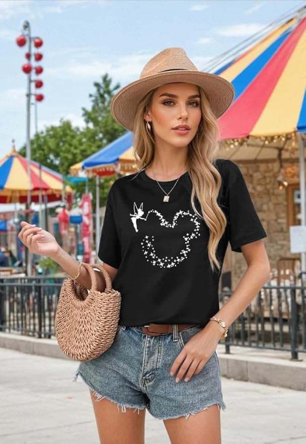 Magical Shirt for Women Magic Kingdom Tshirt Graphic Tee Family Vacation Short Sleeve Tops Summer Casual Tops