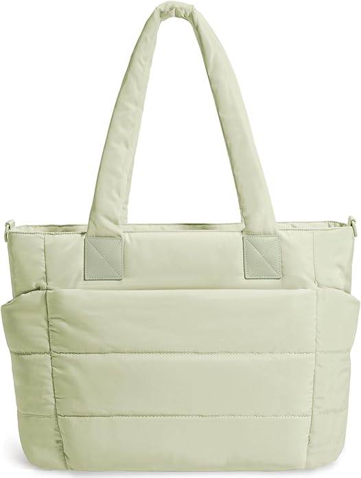 Tote Bag for Women Puffer Tote Bag Large Nurse Bags Shoulder Handbag with Zipper for Work Travel