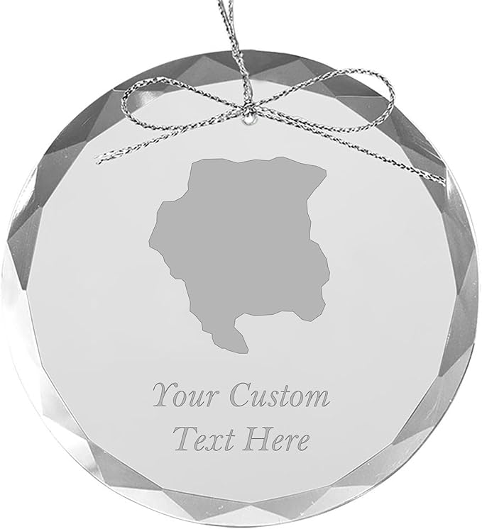 Suriname, Personalized Travel Christmas Ornament – Customized Engraved Glass Keepsake - Custom Family Trip & Vacation, 2024, 2025, 2026, 2027 & Name – Destination Xmas Holiday Ornament