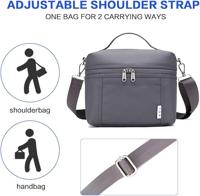 NOL Natural Organic Lifestyle Insulated Lunch Bags for Women Cooler Bag Lightweight Nylon Waterproof Lunch Box For Work