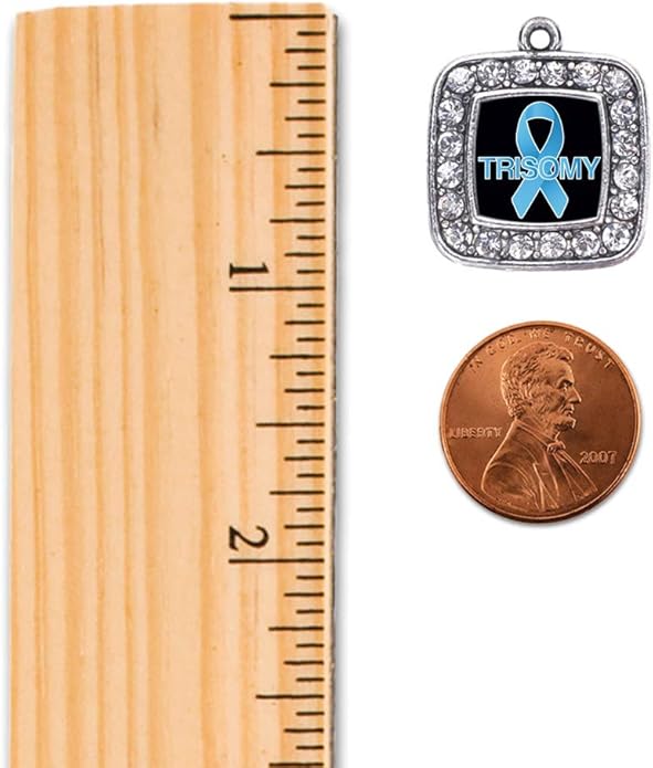 Inspired Silver - Silver Square Charm Bracelet with Cubic Zirconia Jewelry