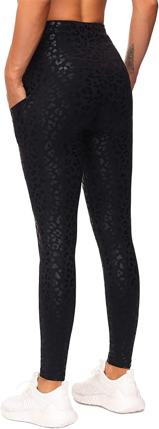 THE GYM PEOPLE Thick High Waist Yoga Pants with Pockets, Tummy Control Workout Running Yoga Leggings for Women