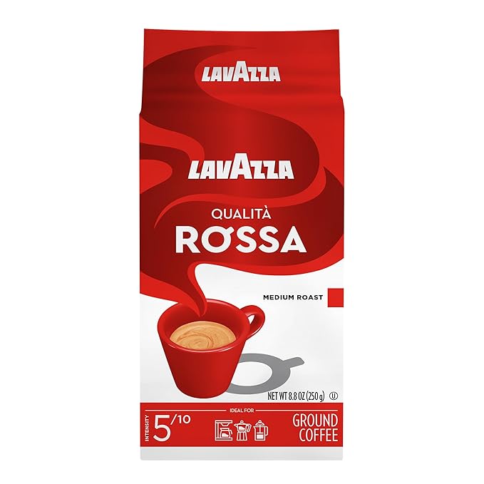 Lavazza Qualita Rossa Ground Coffee Blend, Medium Roast, 8.8-Ounce Bag
