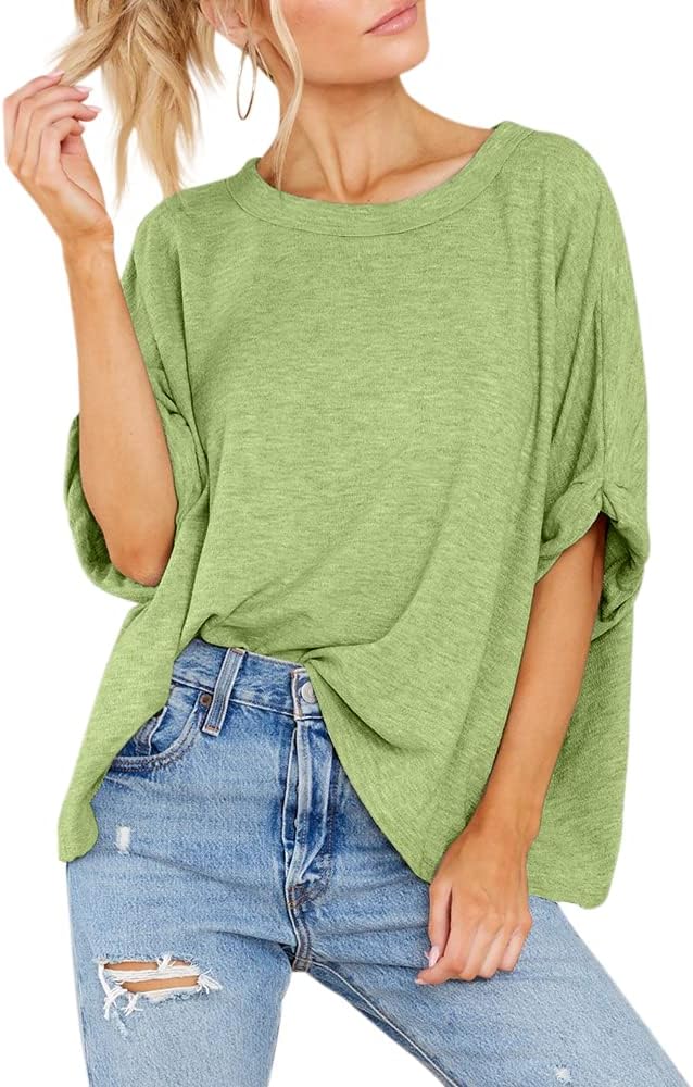 Women Oversized T-Shirt Summer Casual Short Sleeve Loose Tee Tops