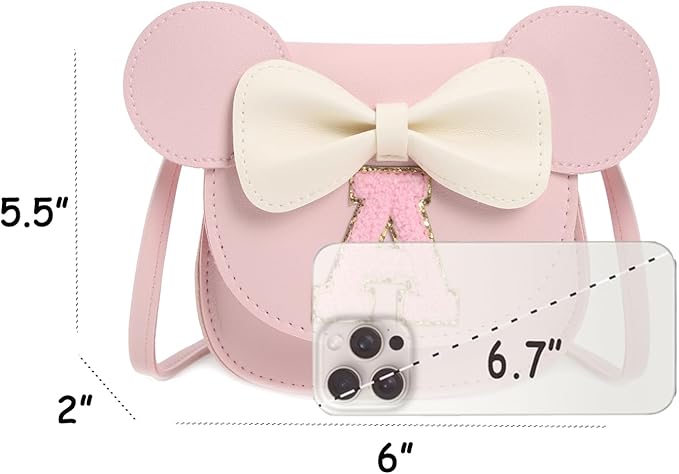 PRLINJSK Toddler Purse for Girls Birthday Gift, Little Girls Purse Kids Wallet Mouse Crossbody Bag Gift Set