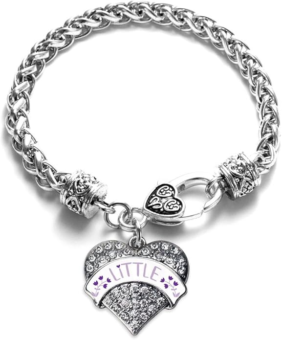 Inspired Silver - Silver Pave Heart Charm Bracelet with Cubic Zirconia Jewelry