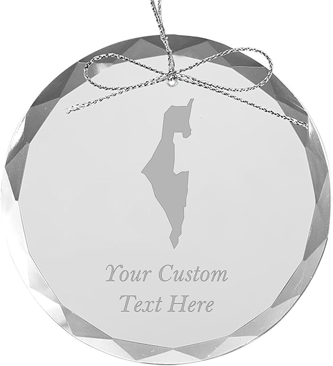 Israel, Personalized Travel Christmas Ornament – Customized Engraved Glass Keepsake - Custom Family Trip & Vacation, 2024, 2025, 2026, 2027 & Name – Destination Xmas Holiday Ornament