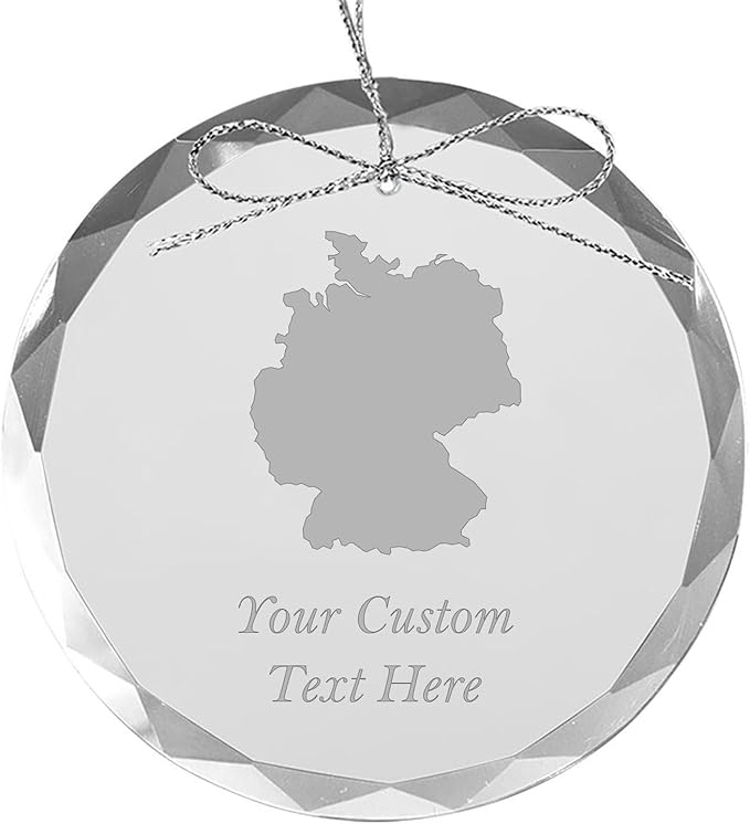 Germany, Personalized Travel Christmas Ornament – Customized Engraved Glass Keepsake - Custom Family Trip & Vacation, 2024, 2025, 2026, 2027 & Name – Destination Xmas Holiday Ornament