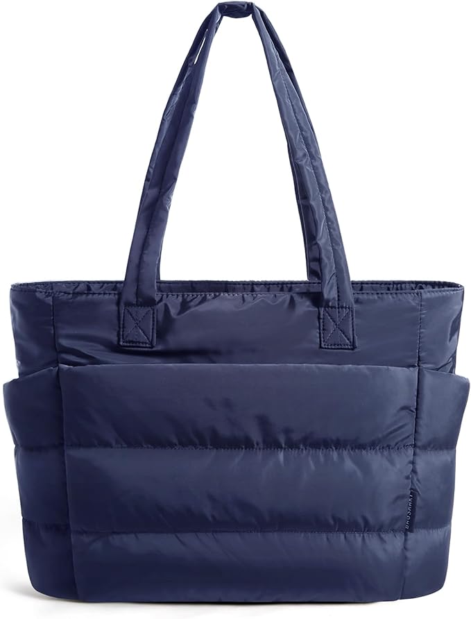 BAGSMART Tote Bag for Women, Lightweight Puffy Tote Bag with Compartments Shoulder Bag Handbag for Travel, Work, Gym | Lightweight, Puffy, Tote Bag with Compartments, Quilted, for Travel, Work