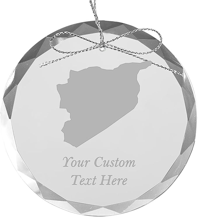 Syria, Personalized Travel Christmas Ornament – Customized Engraved Glass Keepsake - Custom Family Trip & Vacation, 2024, 2025, 2026, 2027 & Name – Destination Xmas Holiday Ornament