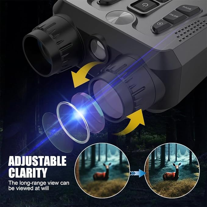4K Night Vision Goggles - Night Vision Binoculars for Adult, 10X Digital Zoom, 3'' HD Screen, Up to1640FT Viewing Range, with 64GB TF Card to Save Photos Videos, Camping Hiking Security Gifts for Men