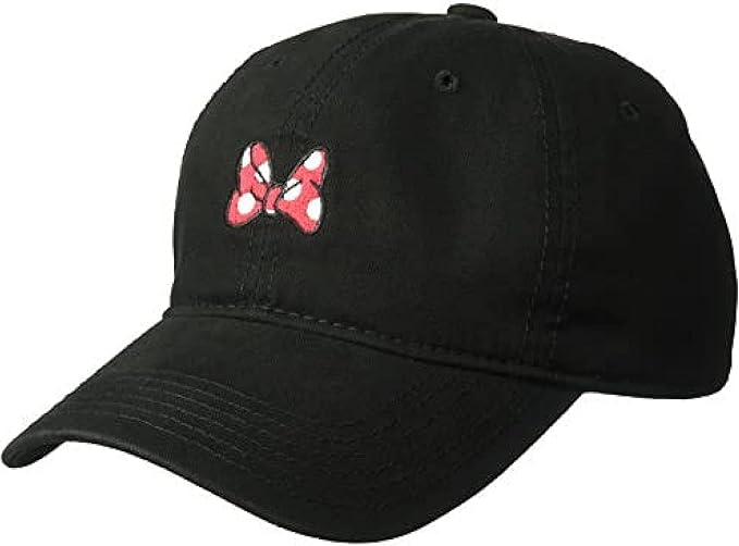 Disney Minnie Mouse Dad Hat, Cotton Adjustable Baseball Cap with Curved Brim