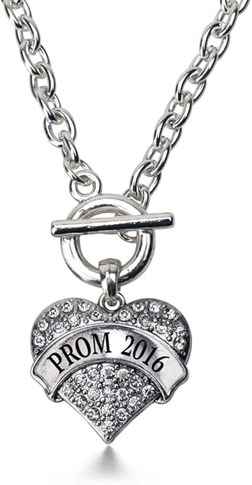 Inspired Silver - Silver Pave Heart Charm 18 Inch Necklace with Cubic Zirconia Jewelry
