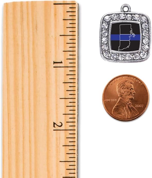 Inspired Silver - Silver Square Charm 18 Inch Necklace with Cubic Zirconia Jewelry