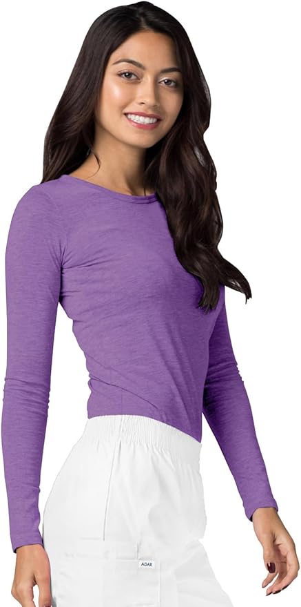 Adar Underscrubs for Women 3 Pack - Long Sleeve Underscrub Comfort Tee