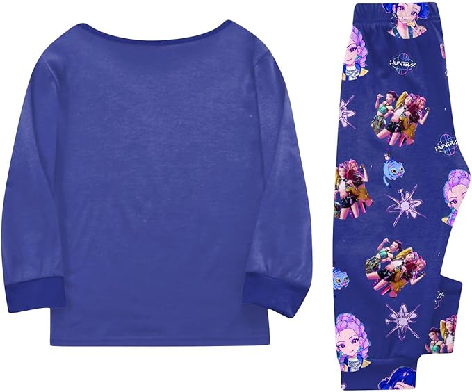 Girls 2 Piece K Pop Singer Outfits Cute Cartoon Graphic Shirts and Pants Casual Tracksuit Fashion Clothing Sets