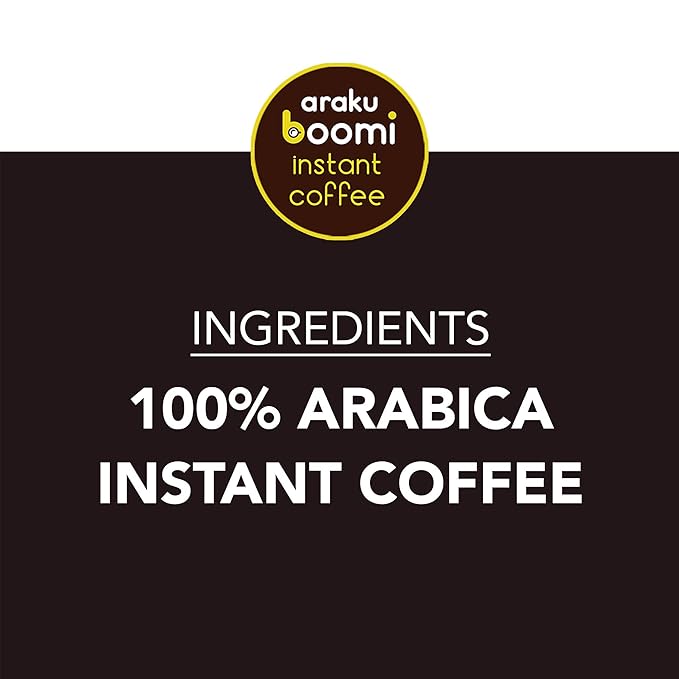 Boomi Premium Single Origin Instant Coffee Powder - Medium Roast, 100% Arabica, Mold & Mycotoxin Free, Low Acid - 3.5oz Tin (1 Pack)