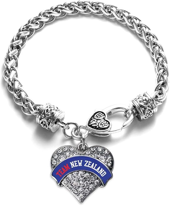 Inspired Silver - Silver Pave Heart Charm Bracelet with Cubic Zirconia Jewelry