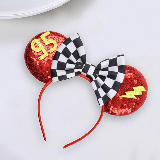 Sequin Mouse Ears Headbands for Women Girls Boys, Glitter Bows Headband for Kids Adults Birthday Party Costume Halloween