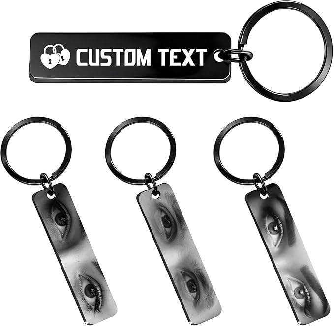 KBPTM Customized Double Sided Keychain - Personalized Engraved Text/Number/Name Keychain, Custom Key chain Gift for Boyfriend