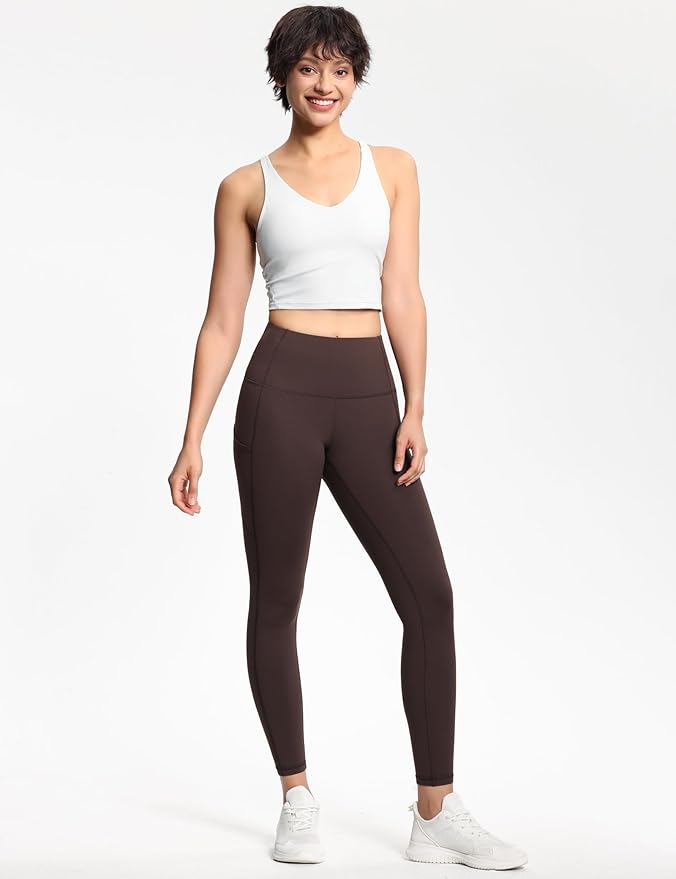 THE GYM PEOPLE Thick High Waist Yoga Pants with Pockets, Tummy Control Workout Running Yoga Leggings for Women