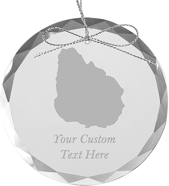 Uruguay, Personalized Travel Christmas Ornament – Customized Engraved Glass Keepsake - Custom Family Trip & Vacation, 2024, 2025, 2026, 2027 & Name – Destination Xmas Holiday Ornament