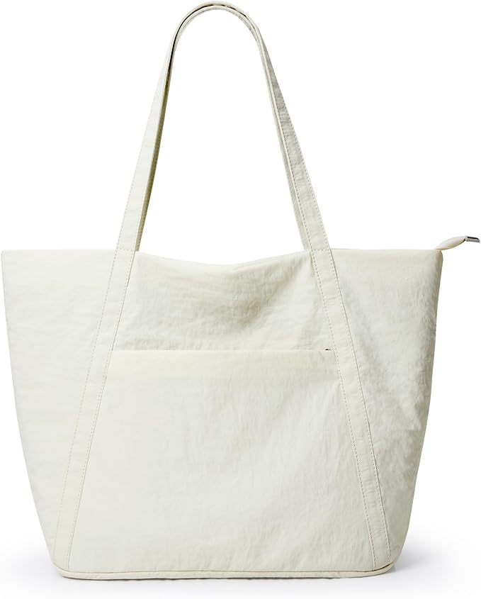 WLLWOO Large Gym Tote Bag for Women Sport Yoga, 24L Travel Beach Bag Lightweight Zipper Shoulder Handbag for Daily Work