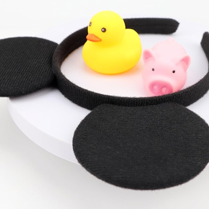 DRESHOW Mouse Ears Headbands Solid Black Ears Party Decoration Costume Headbands Hair Band for Christmas Party