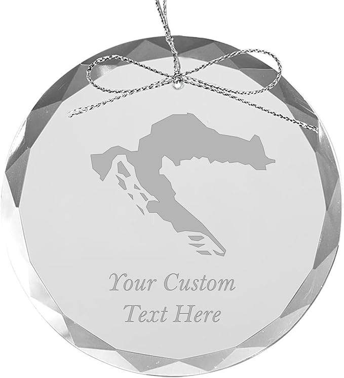 Croatia, Personalized Travel Christmas Ornament – Customized Engraved Glass Keepsake - Custom Family Trip & Vacation, 2024, 2025, 2026, 2027 & Name – Destination Xmas Holiday Ornament