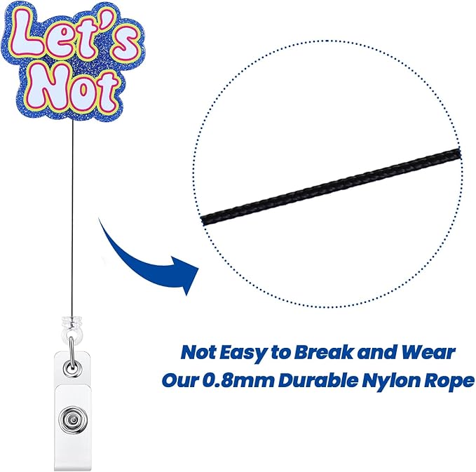 Let's Not Funny Nurse Badge Reel, Cute Retractable ID Card Medical Work Badge Holder, Name Tag Badge Buddy for Psych Nurse Nursing Student Psychiatrist & Psychotherapist Doctor Social Office Workers