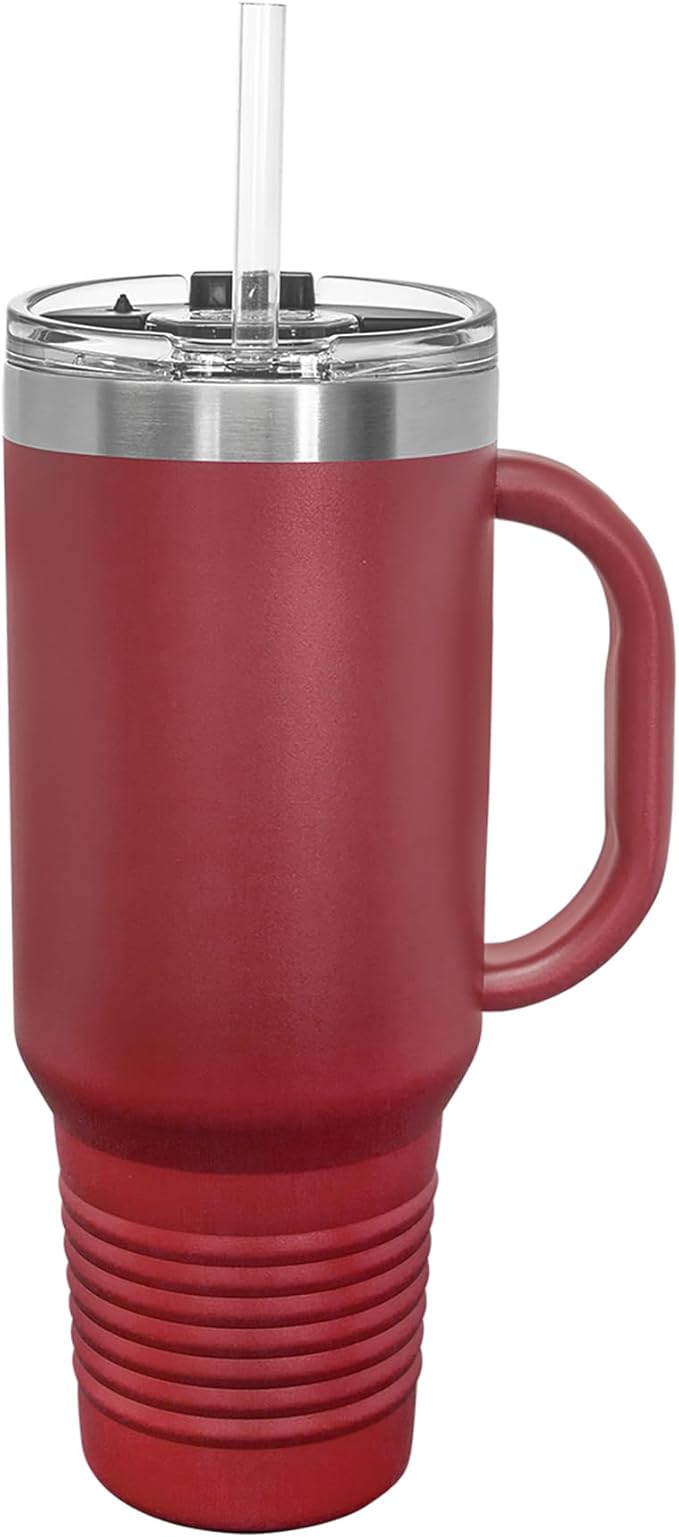 LaserGram 40oz Vacuum Insulated Travel Mug with Handle, CNA Certified Nurse Assistant, Personalized Engraving Included (Maroon)