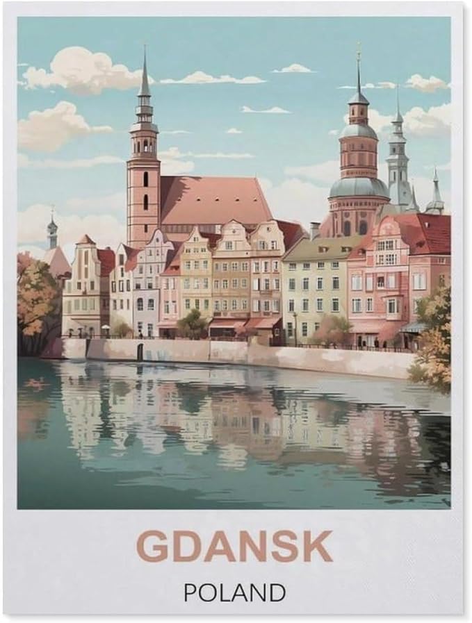 Jigsaw Puzzle 1000 Piece，Gdansk Poland，Adult Puzzle DIY Kit Paper Puzzle Modern Home Decor Unique Gift（50x70cm）-BJ7