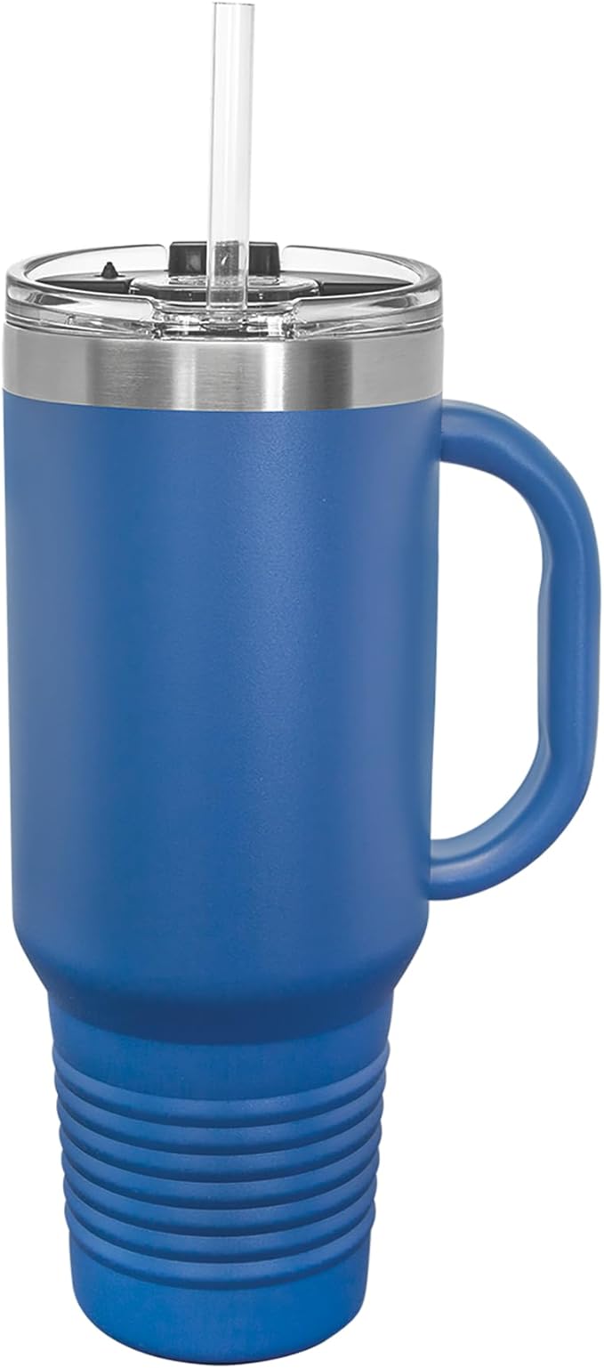 LaserGram 40oz Vacuum Insulated Travel Mug with Handle, CNA Certified Nurse Assistant, Personalized Engraving Included (Dark Blue)