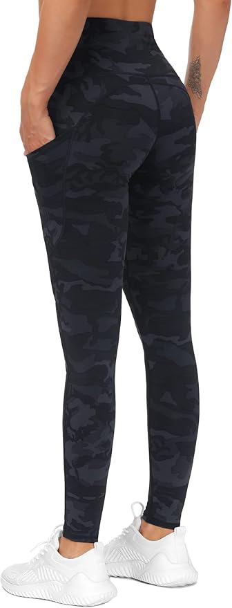 THE GYM PEOPLE Thick High Waist Yoga Pants with Pockets, Tummy Control Workout Running Yoga Leggings for Women