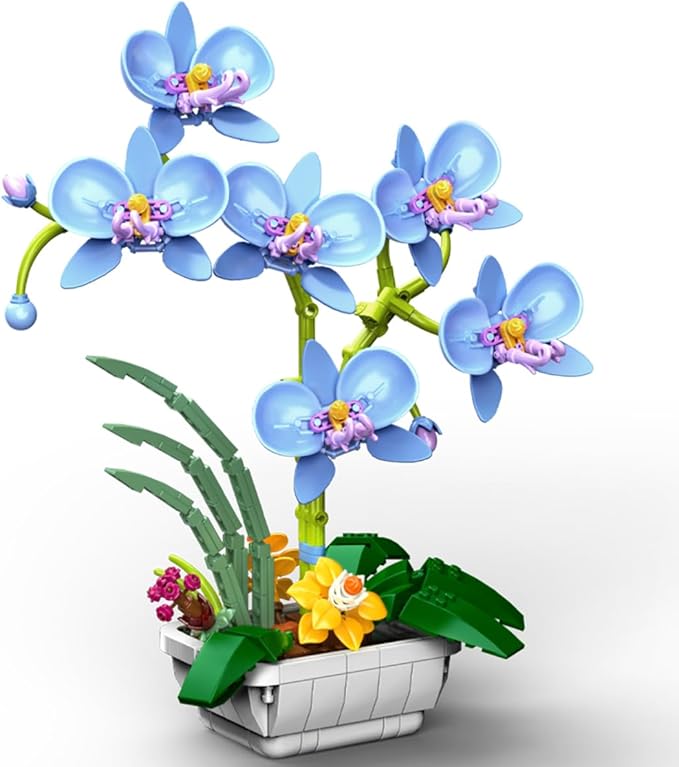 WISEPLAY Creative Orchid Building Sets for Kids, Gift for Mother's Day, Educational Flowers Building Brick Sets, 581 Pieces