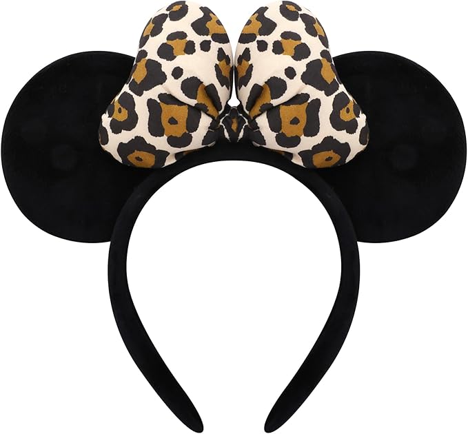 ODOCARE Handmade Mouse Ears Headband for Women and Ladies, Polka Dot Bow Minnie Ears Costume Accessories