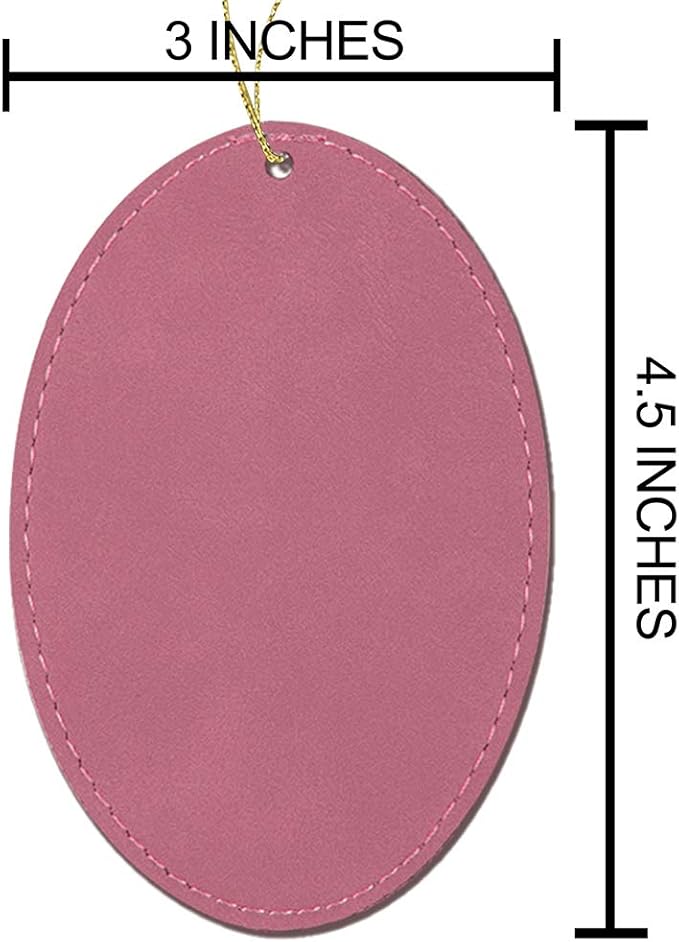 LaserGram Personalized Christmas Ornament, Flag of South Korea, Faux Leather, Custom Laser Engraved Gift Idea (Oval Shape, Pink)
