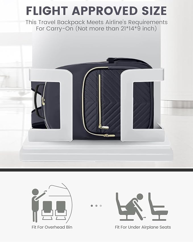LOVEVOOK Laptop Backpack Purse for Women, Work Travel Computer Bags, College School Backpack for Student Girl, Quilted Casual Daypack with USB Port, Fit 15.6 Inch Laptop, Dark Grey