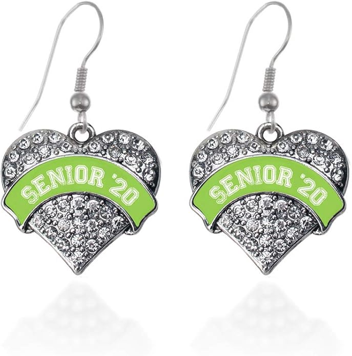 Inspired Silver - Silver Pave Heart Charm French Hook Drop Earrings with Cubic Zirconia Jewelry