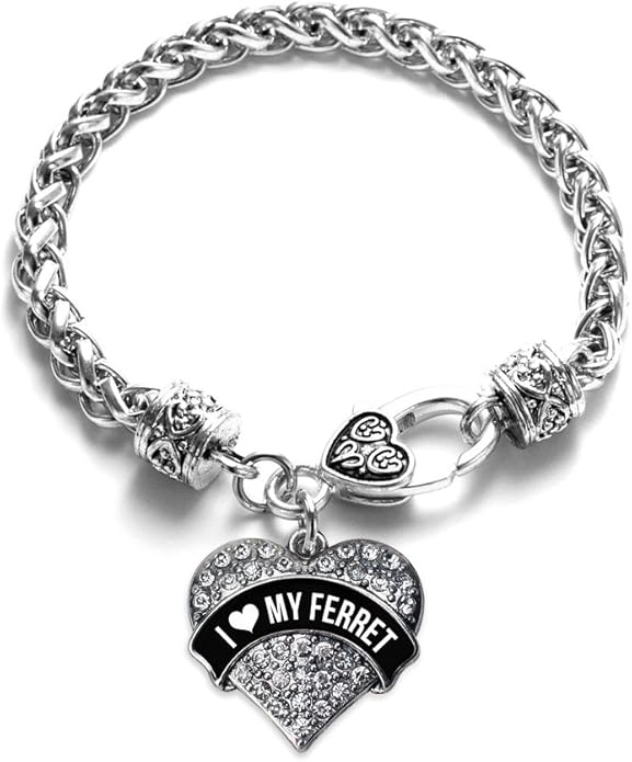 Inspired Silver - Silver Pave Heart Charm Bracelet with Cubic Zirconia Jewelry