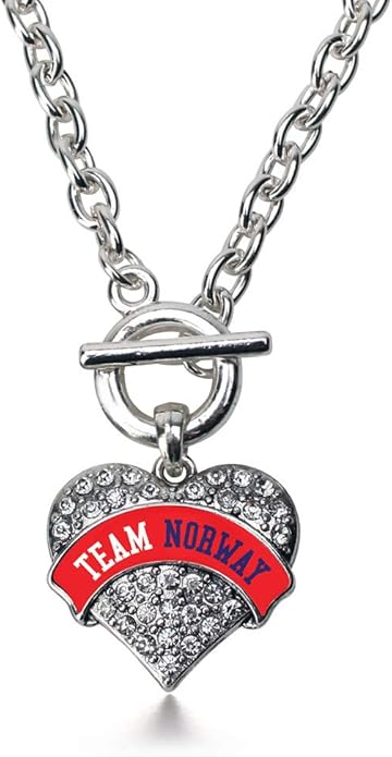 Inspired Silver - Silver Pave Heart Charm 18 Inch Necklace with Cubic Zirconia Jewelry
