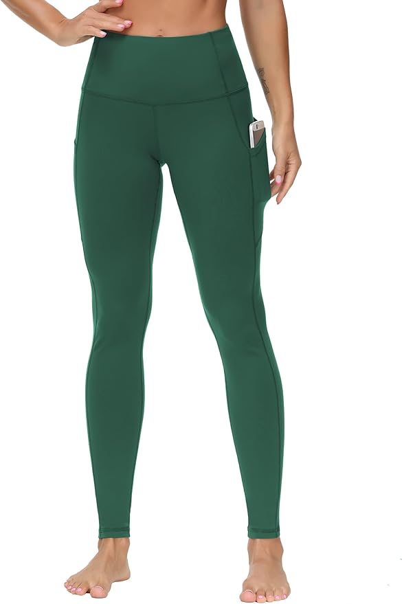 THE GYM PEOPLE Thick High Waist Yoga Pants with Pockets, Tummy Control Workout Running Yoga Leggings for Women